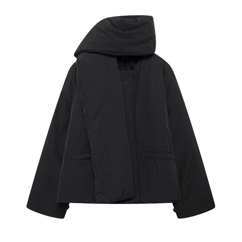 Fashion Style 2024 Winter New Women's Clothing Stylish Short Version Padded Jacket Cotton Padded Coat Outwear with Scarf 6764913