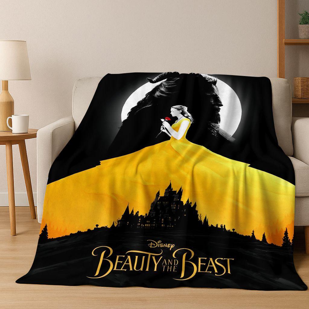 3D-Flanelldecke mit dem Motiv „Die Schöne und das Biest“ – warm, kuschelig und perfekt für Zuhause, Schlafzimmer, Bett oder Sofa. Ideal als Geschenk für Kinder.