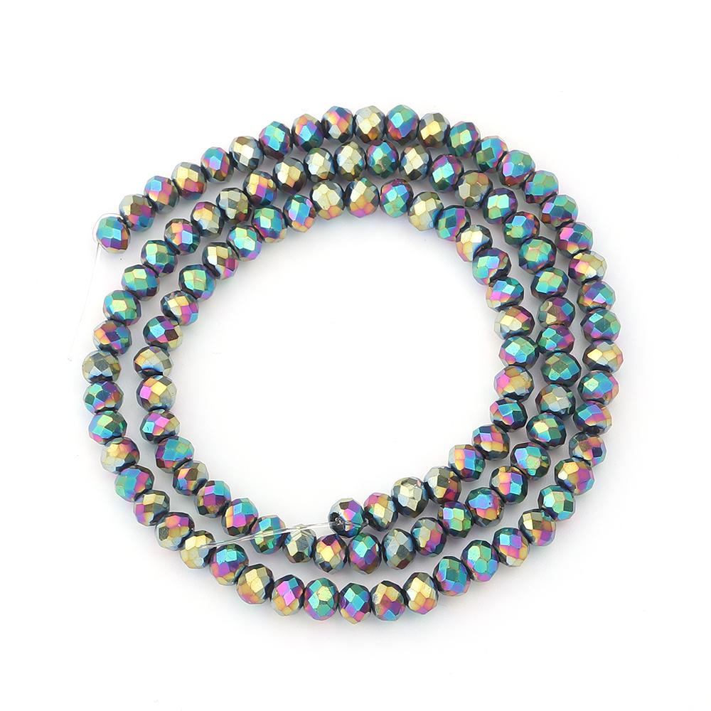 1 Strand Rondelle Faceted Crystal Beads Colorful Glass Loose Bead For Jewelry Making DIY Bracelet Necklace Supplies 3/4/6/8/10mm