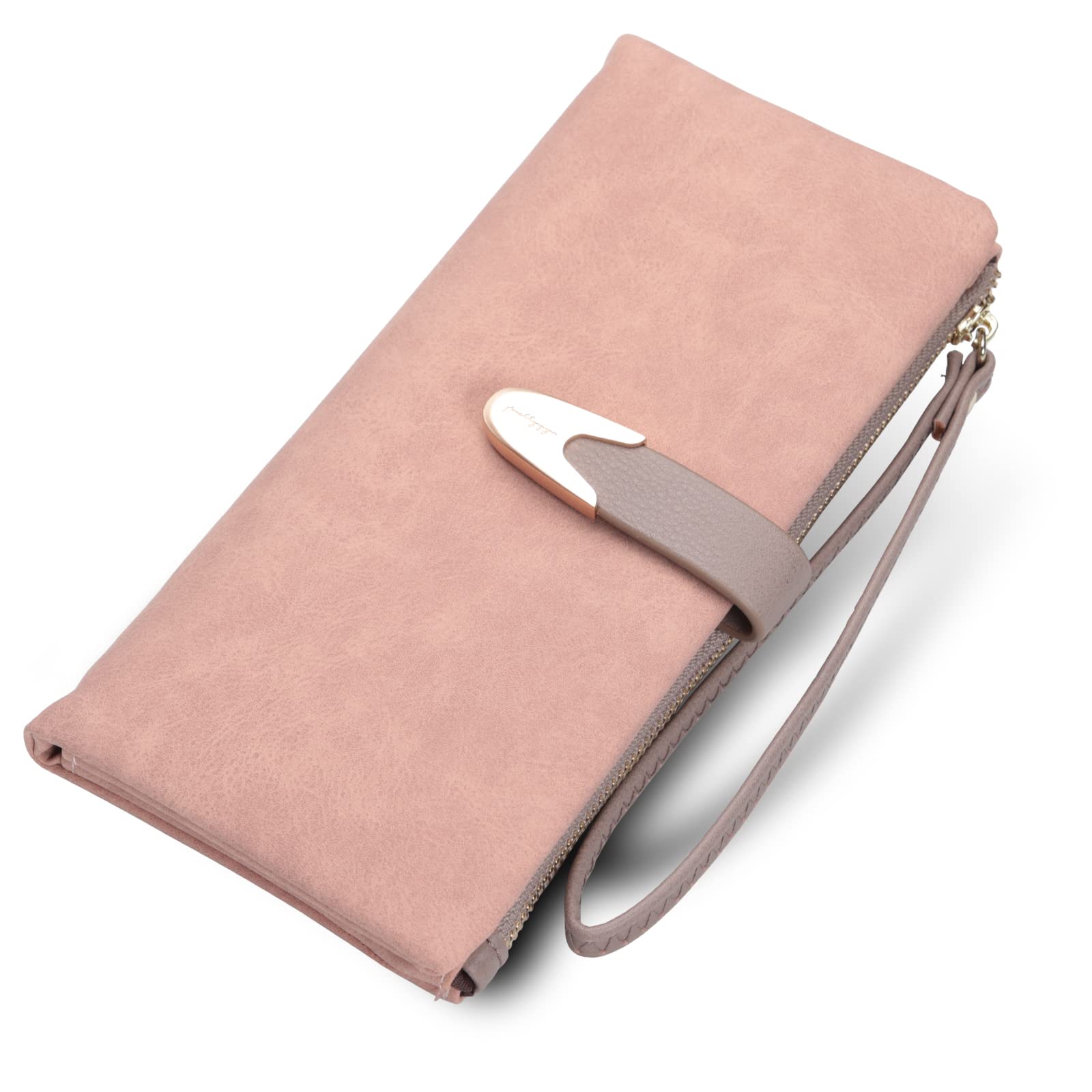 Стильный женский длинный кошелек с множеством отделений (розовый)