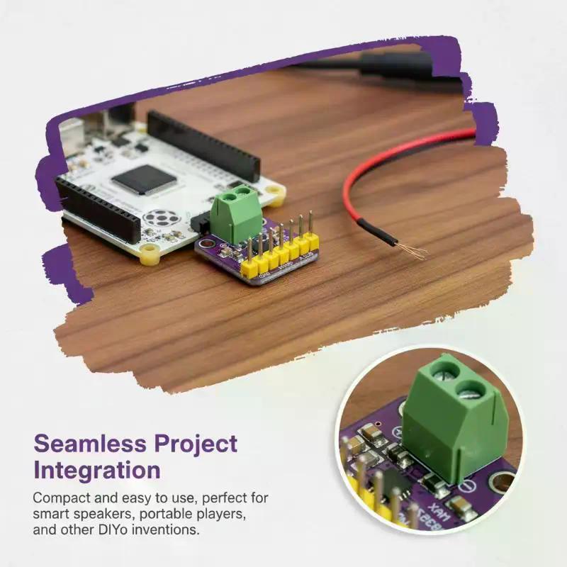 MAX98357A I2S Amplifier Module 3W Class D Filterless DAC Decoder for Raspberry Pi ESP32 DIY Audio