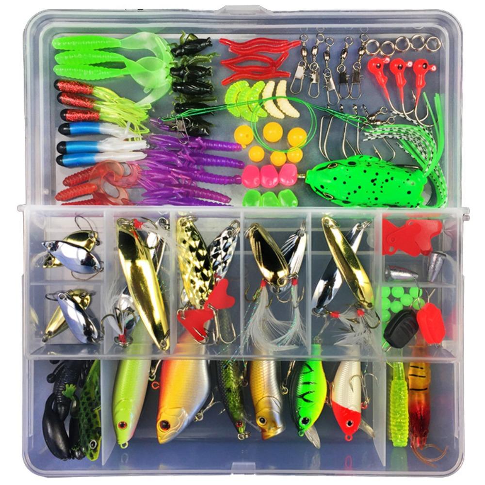 28/88/106Pcs Realistic Simulation Fish Lures Set Fast Sinking with Storage Box Hard Tail Fishing Lure Colorful Bait