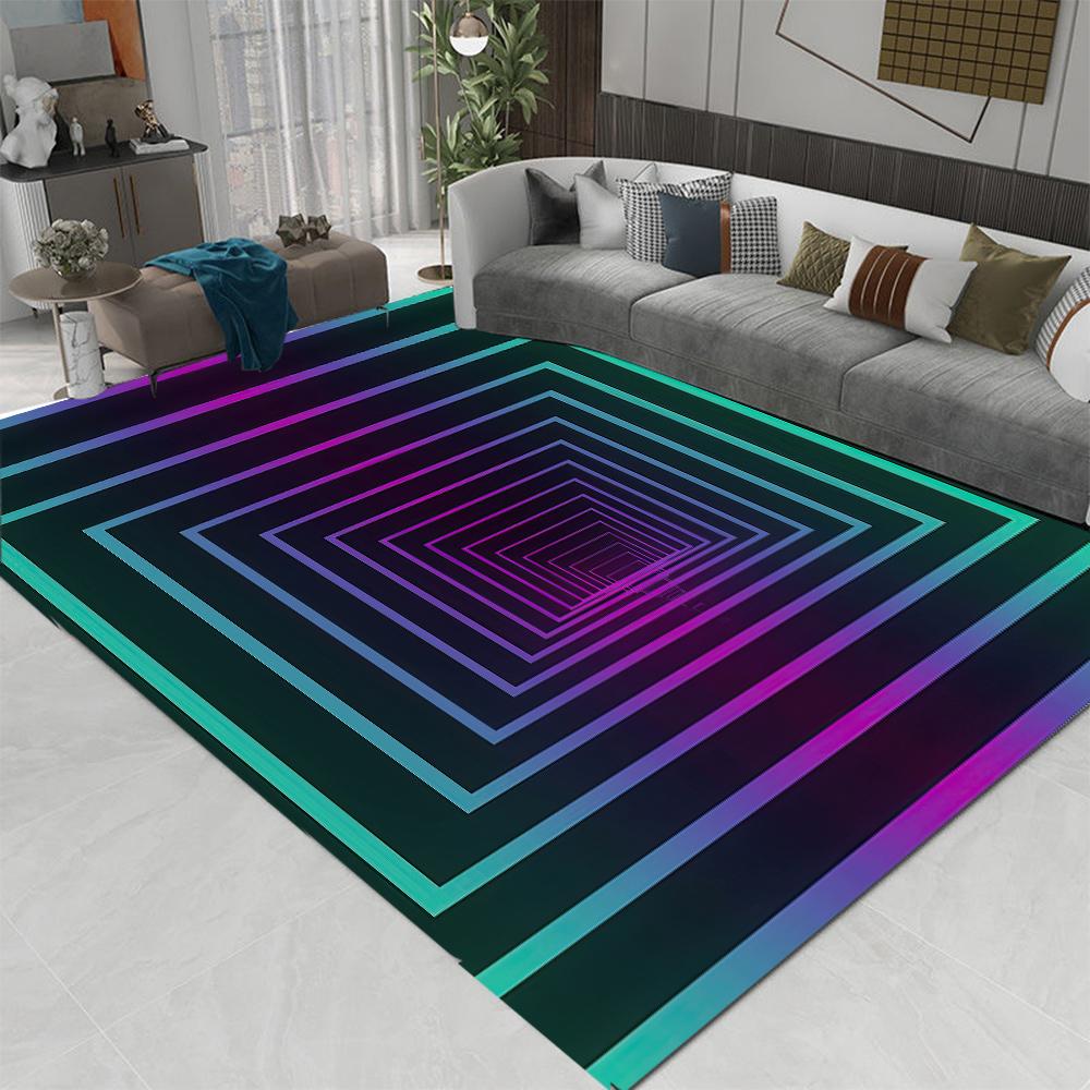 3D LED Lights Illusion Rug for Living Room Washable Floor Lounge Large Area Non Slip CarpetsTeen's Kids Boy Girl Room Decor Rug