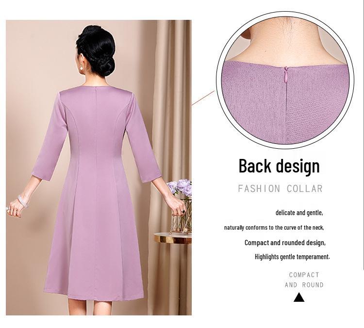 Elegante Vestido Qipao de Otoño 2023 para Madres Jóvenes - Atuendo Formal para Banquete de Boda de suegra