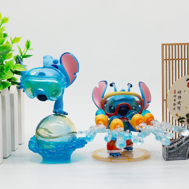 6Pcs Latest Stitch Toy Adorable Warm Season Series Collectible Doll Model Car Decoration Birth Date Present great for daily use