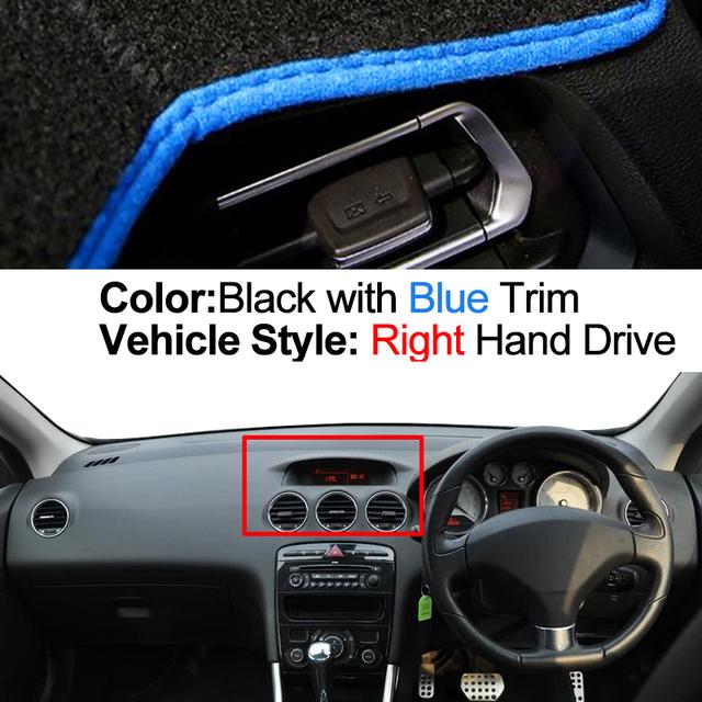 For Peugeot 308 308SW 308GTI T7 2007 - 2013 Car Inner Dashboard Cover Auto Dash Mat Carpet Sun Shade Dashmat Rug Cushion 2012