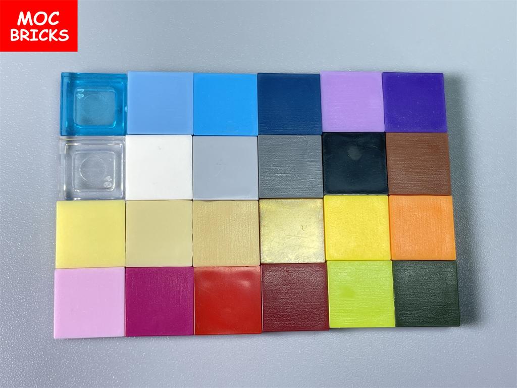 100pcs/lot MOC Bricks Tile 1x1 3070 DIY Room Frame House City Educational Building Blocks Assemble Particles Toy Kids Gift