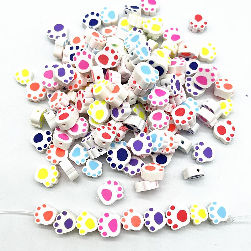 30pcs 10mm Heart Shape Fruit Beads Polymer Clay Beads Spacer Loose Beads for Jewelry Making DIY Bracelet Earring