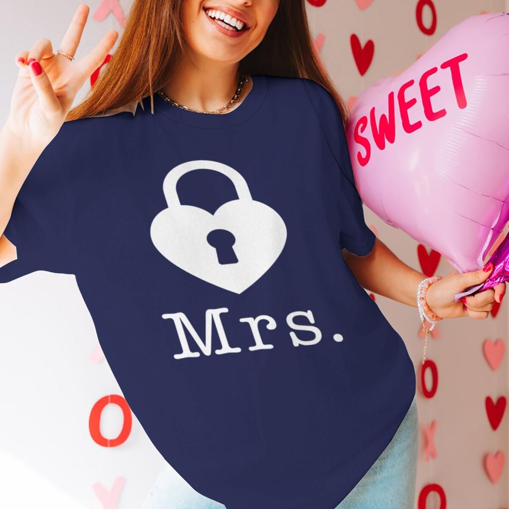 Fun Lock and Key Print Couple Matching Tshirt Men Women Marriage Anniversary Tee Fashion Short Sleeve Valentine Gift Streetwear