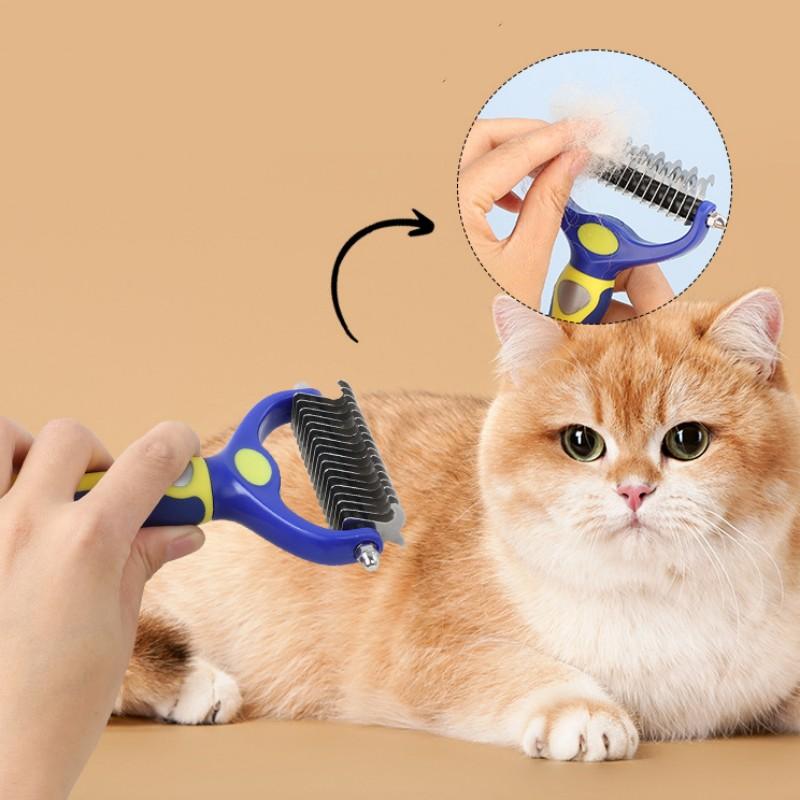 Dog Brush Double-sided Dog Comb Knife Combs for Dogs Hair Knot Cleaning Pet Hair Remover Dogs Comb Pet Grooming Pets Accessories