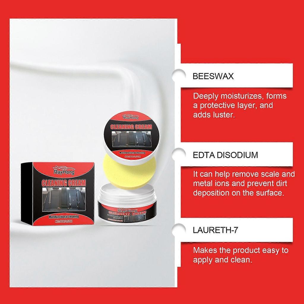 Car interior leather renovation cream car interior cleaning stains daily maintenance renovation cleaning cream 100G*1 + sponge*1