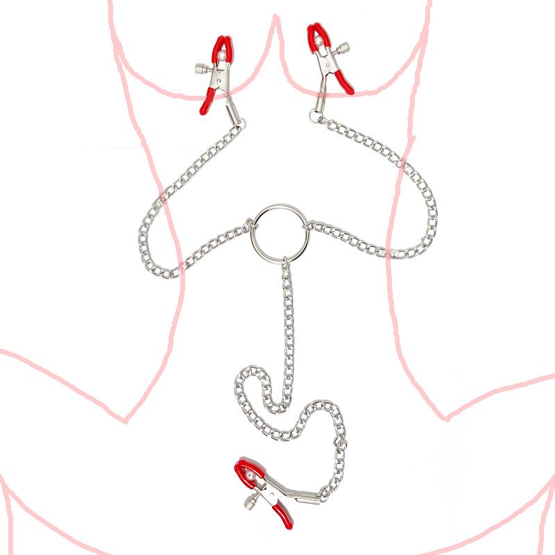 Stainless Steel Metal Chain Nipple Milk Clips Breast Clip Sex Nipple Clamps Sex Toys Butterfly Style For Couples