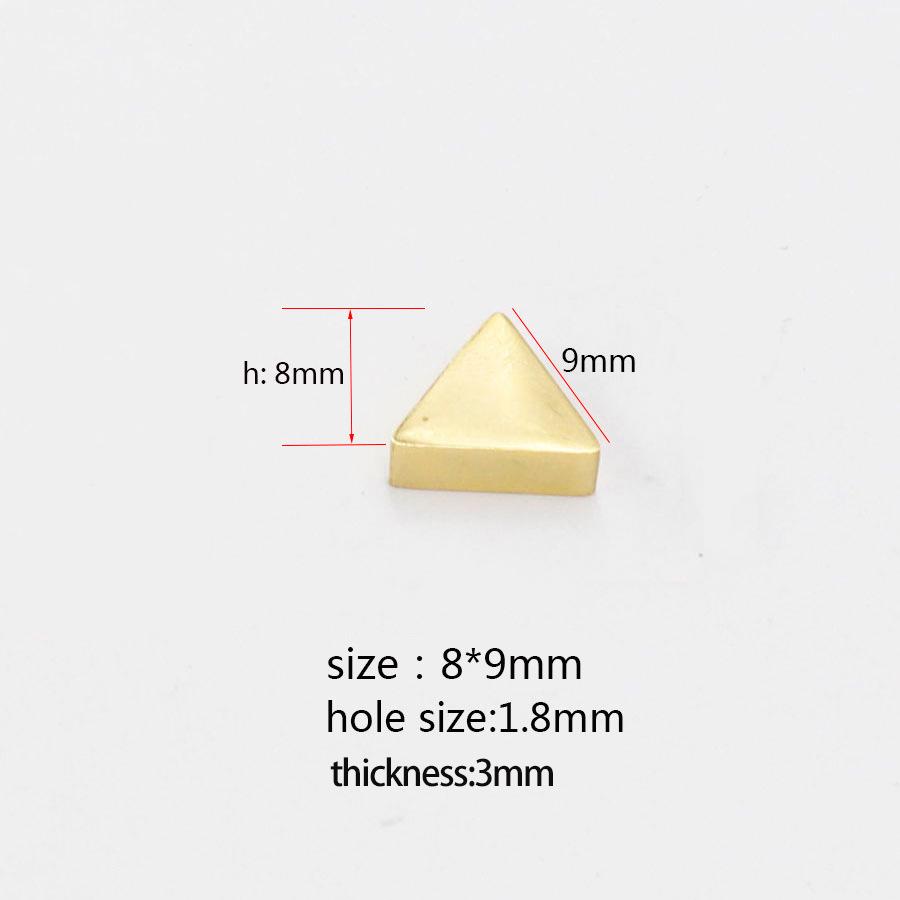 Stainless Steel Triangle Beads with 1.8mm Tip, 9x8mm Geometric Mirror Finish for DIY Jewelry