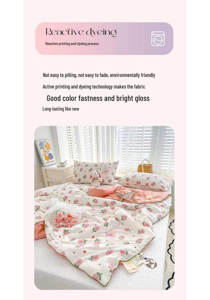 Class A Maternal & Infant Double Layer Summer Gauze Quilt - Cool, Gift Boxed, Air Conditioning Blanket, Dormitory Thin Blanket, 8