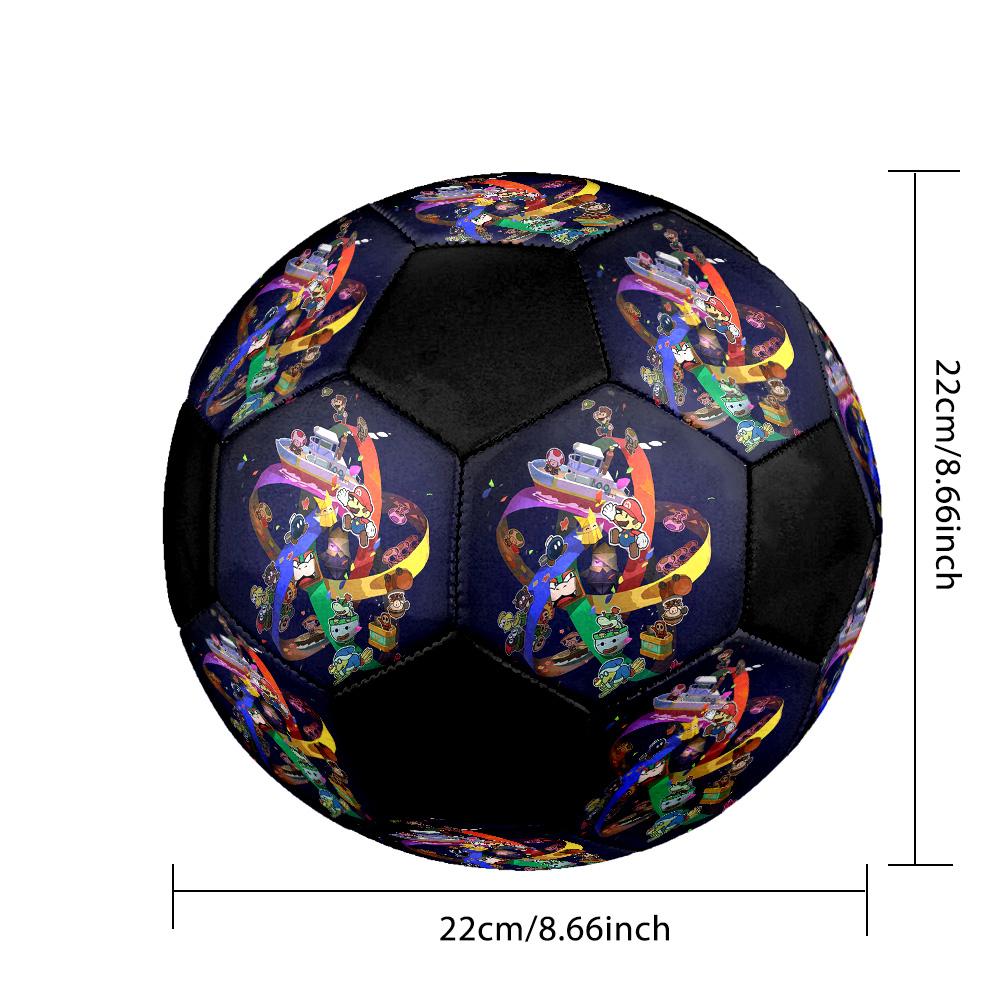 Super Mario4 Soccer Ball Colorful All Ages Machine Stitched PVC Competition Ready Durable High-Bounce.SIZE5