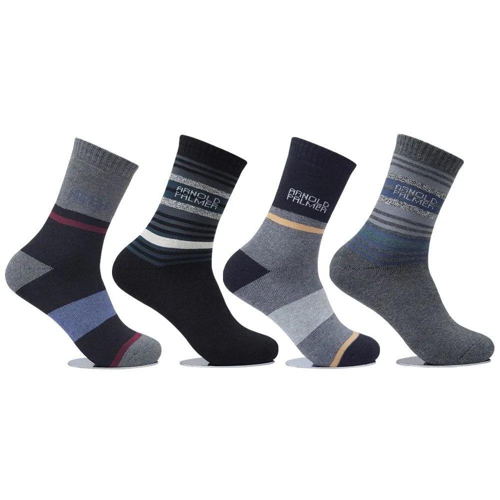 Arnold Palmer Men s Thick Winter Socks, 4 Pairs, Fleece-lined Socks, Thermal Socks AP002_Black2Rat2 250~270mm