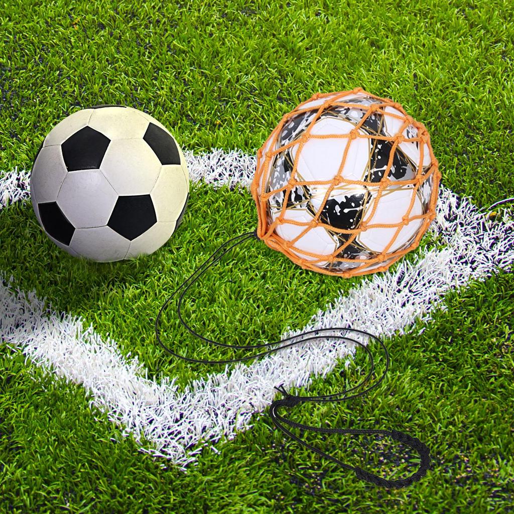 Football Kick Trainer Soccer Ball Net Kicker Elastic Holder Bag Adjustable Length for Boys,