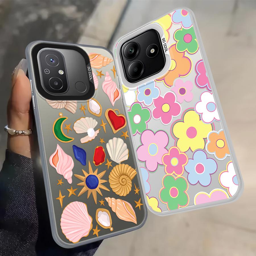 Shell Flower Back Phone Cover Case for Xiaomi Poco C50 X5 X3 Pro F3 GT X3 NFC F4 C51