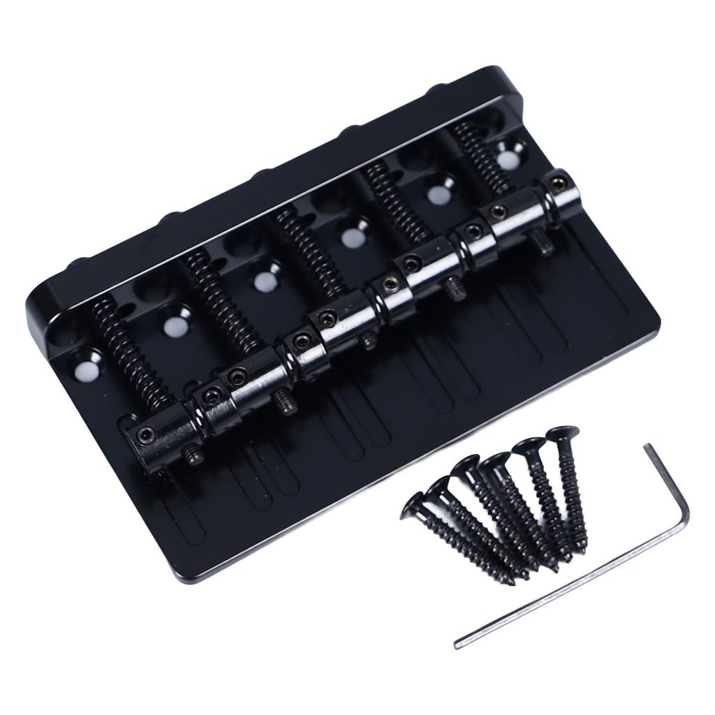 Electric Bass Bridge 5 String Bass Saddle Bridge Thickened Tailpiece Bridge Replacement with Screws Wrench
