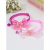3pcs Set Cute Shiny Bow Bell Pet Collar For Daily Use - For Cats And Dogs