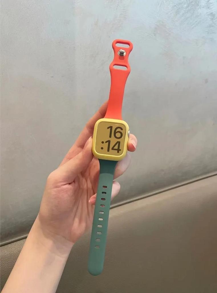 Case +Silicone Strap for Apple Watch Band 44mm 45mm 8 7 40mm 42 38 49mm Sport Watch Band for IWatch Series 9 8 7 6 SE 5 4 3 2 1