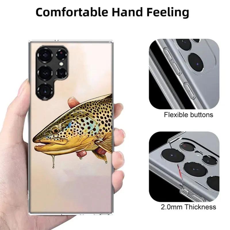 Forellenfischerei Coque Für Samsung S23 S22 Ultra S24 FE S25 Edge Telefon Galaxy S21 S20 FE S10 Plus Hülle Luxus Abdeckung Silikon F