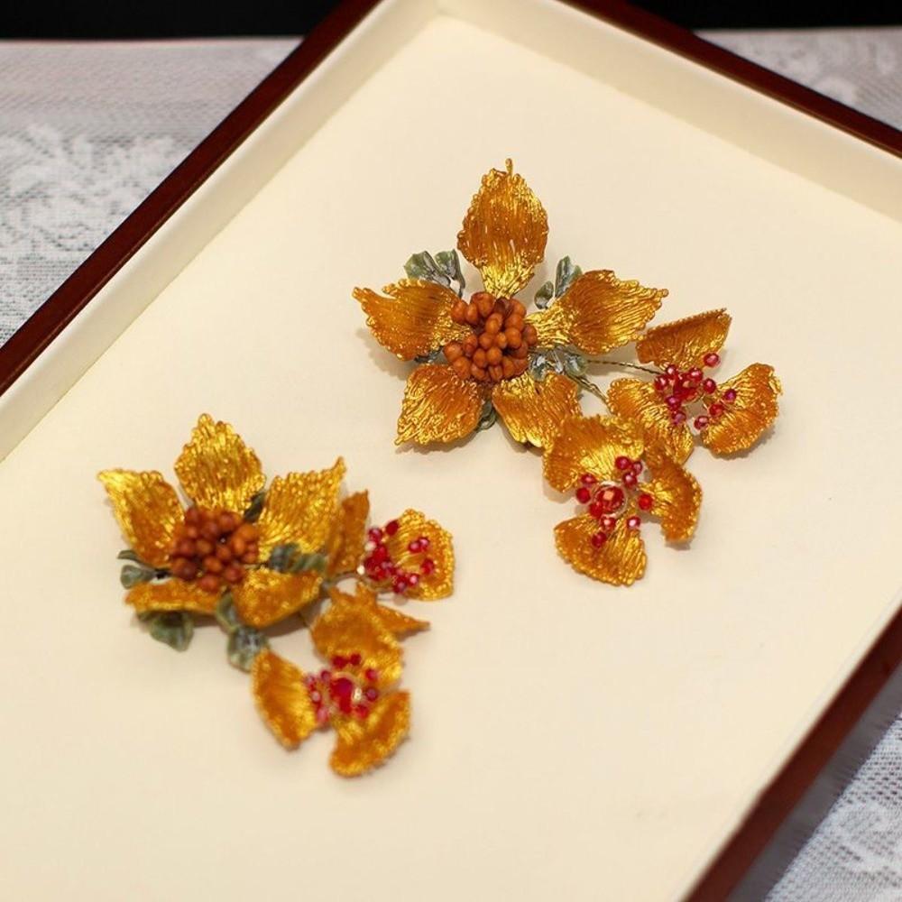 Beautiful Hanfu Flower Hair Clips Beads Exquisite Fairy Side Clips Chinese Ancient Hairpins  Girls