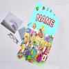 1pc 3D-Number-Blocks-Cartoon Beach Towel with Custom Name, Beach/Swimming/Bath/Picnic/Camping Towel, Suitable for Seaside Beaches