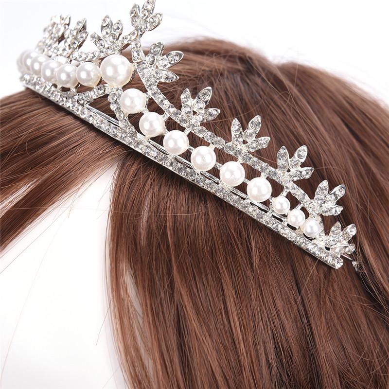 Tiara Hair Band Bridal Pearl Princess Prom Crown Headband Wedding