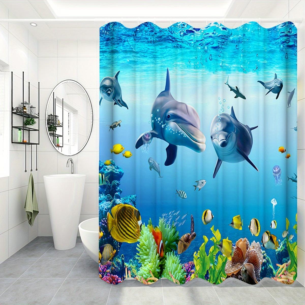 

Подводный мир узор узор занавески для душа геометрические полосы шторы для ванной комнаты аксессуары набор занавеска для ванны с крючками водонепроницаемые 180X180cm