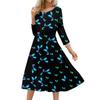 Women's Fashionable Floral And Leaf Loose Dress