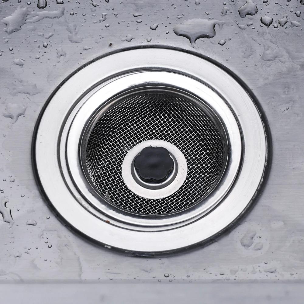 Kitchen Metal Sink Filter Stainless Steel Mesh Strainer Food Waste Drain Hole Bathroom Shower Hair Catcher Stopper Sewer Filter
