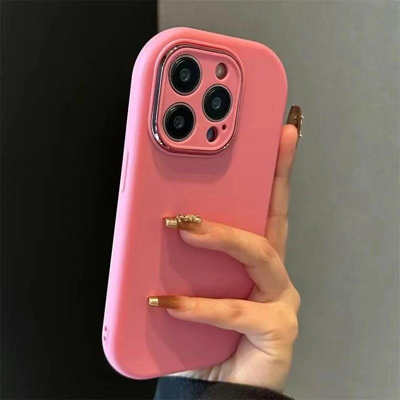 Luxury Cute Soft Silicone Candy Color Phone Case For iPhone 17 11 12 13 14 15 16 Pro Max Plus Shockproof Bumper Back Cases Cover