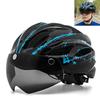 Cycling Helmets Comfortable Lining Bicycles Helmets with LED Light & Goggles Bike Helmets Safety Cap for Women and Men
