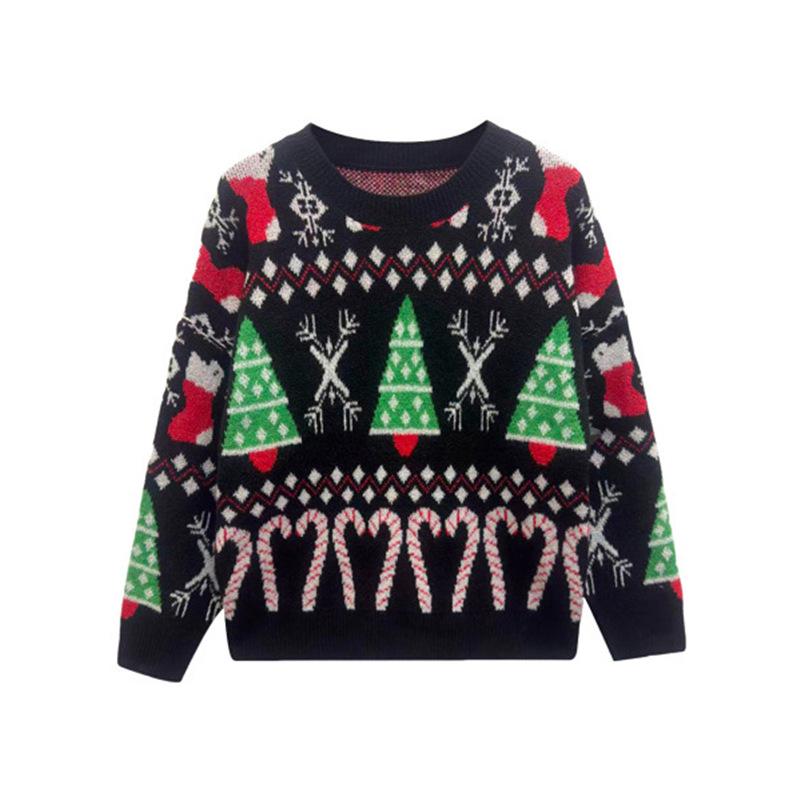 

European & American Plus Size Knit Sweater: Loose, Warm, Long Sleeve Christmas Knitwear for Women - Fall/Winter 2025 3XL