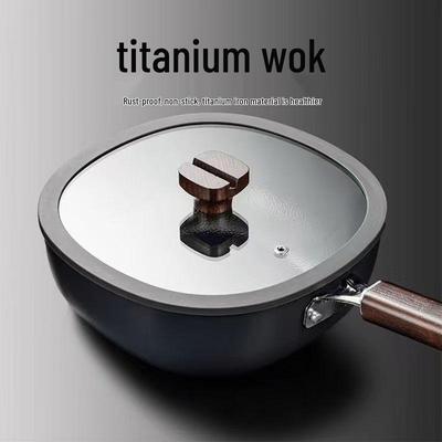 "Douyin Style Multi-functional Non-stick Cast Iron Wok”