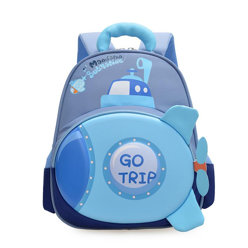 Kids Cartoon 3d Hard Shell Backpack With Breathable Nylon For Preschoolers SkyBlue