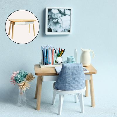 1/8 1/12 Scale Dollhouse Dolls House Desk Miniature Furniture for Living Room Decor, Toys Kids