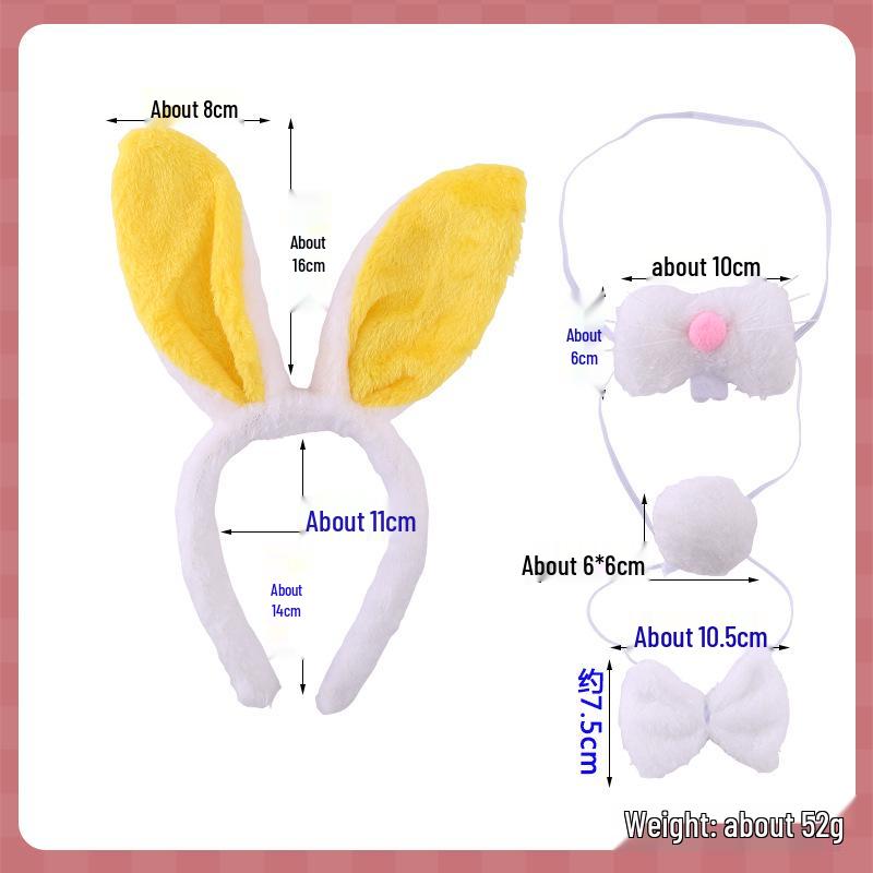Children's Cute Plush Rabbit Ear Headband for Face Washing and Photos
