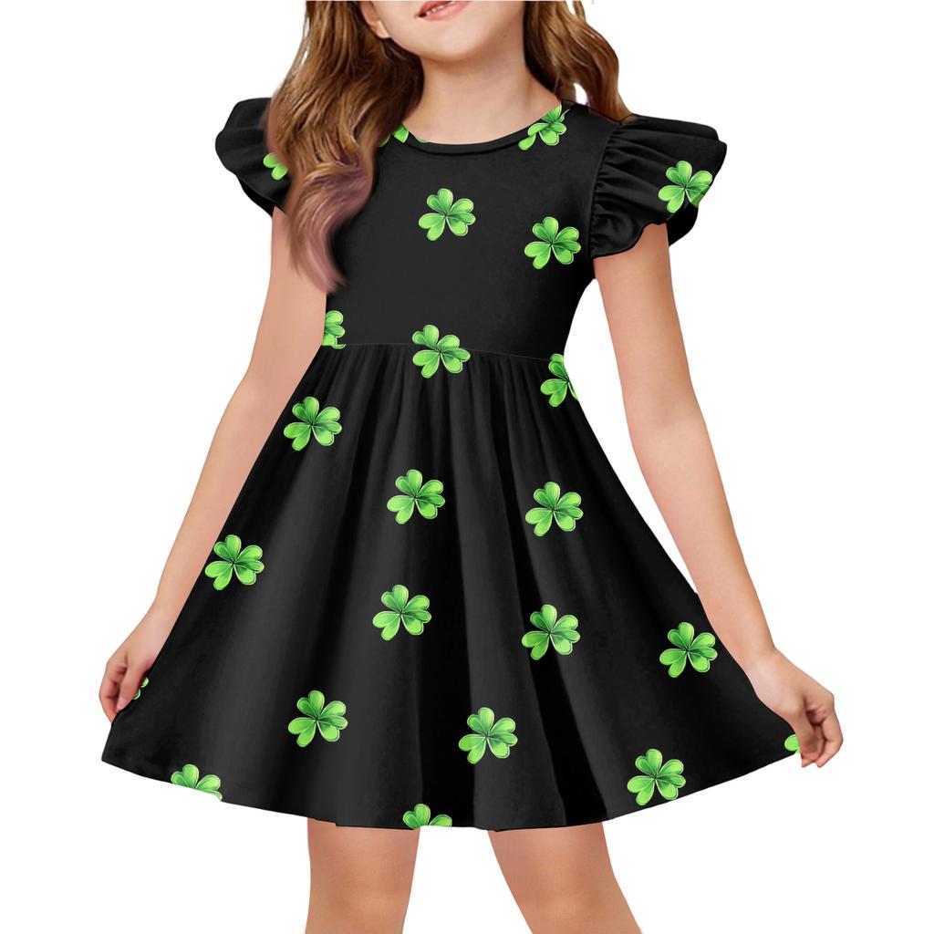 Letnia Sukienka Księżniczki dla Dziewczynek - Sukienka T-shirtowa o Kroju A. dzień Patryka