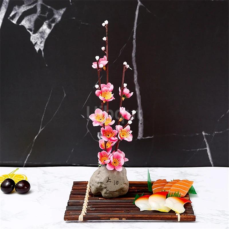 plate tray beauty seafood Sushi Decorating Flowers tree Plants Artistic Conception Decorating Ornament Creative Peach blossom