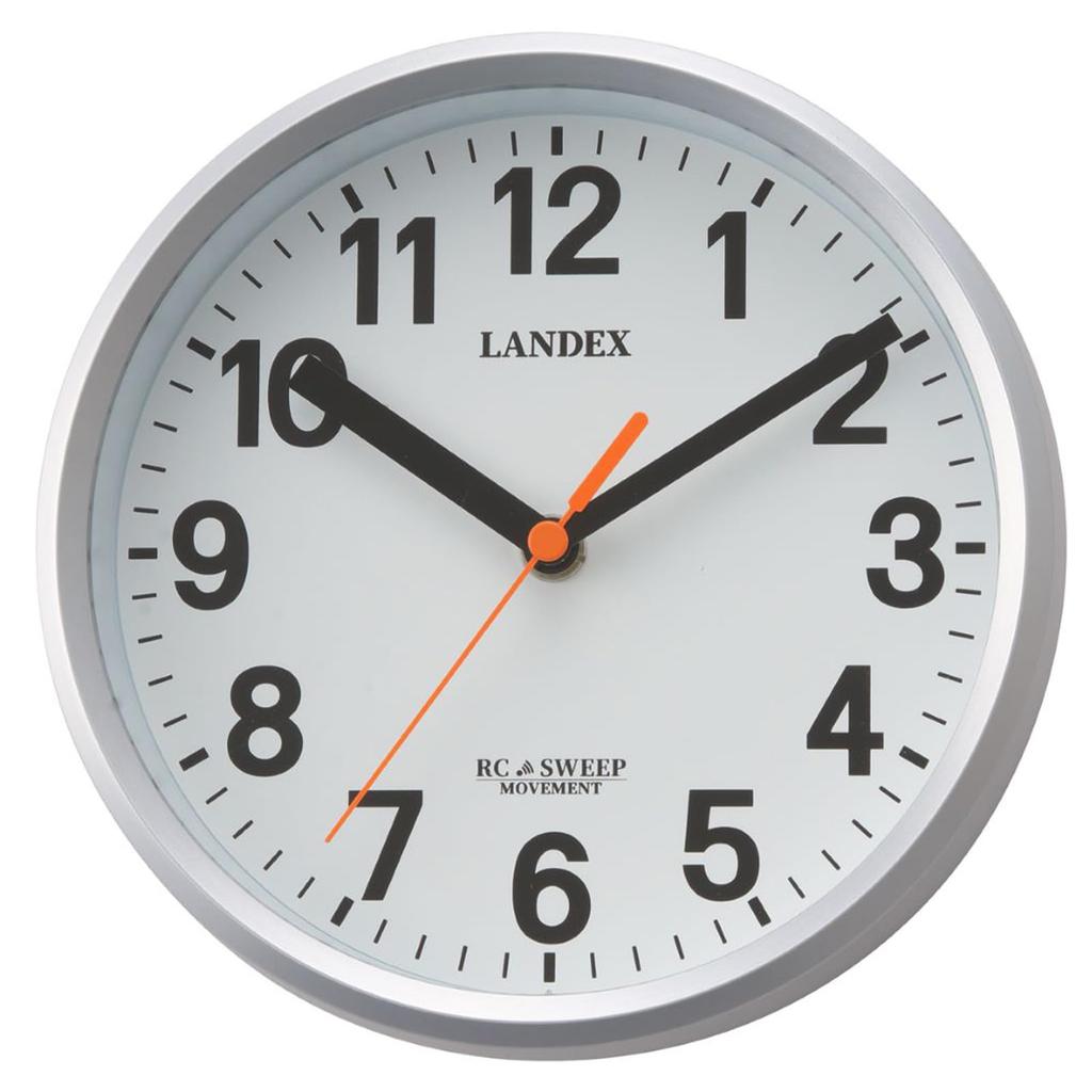 Landex Wall Clock, Silver, 18cm Diameter, Mini Plus, Radio-Controlled, Continuous Second Hand, Suitable for Wall or Desk Use, YW9162SV