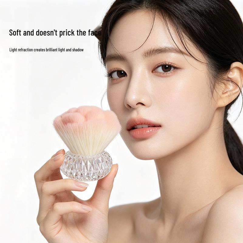 Crystal Lamp Nail Dust Brush with Rhombus Pattern - Fluffy Powder and Soft Bristle Blush Brush