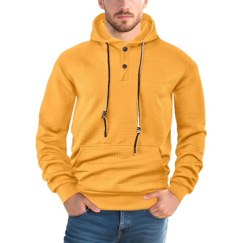 Spring and Autumn New Pullover Solid Color Casual Sports Loose Trend Long Sleeve Hooded Sweater Men