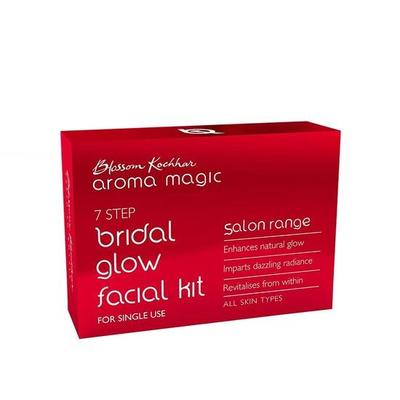 Aroma Magic 7-staps Bruids Glow Gezichtskit | Verbetert Natuurlijke gloed + Schitterende uitstraling & Revitaliseert | Pak van 1 (20g + 18ml)