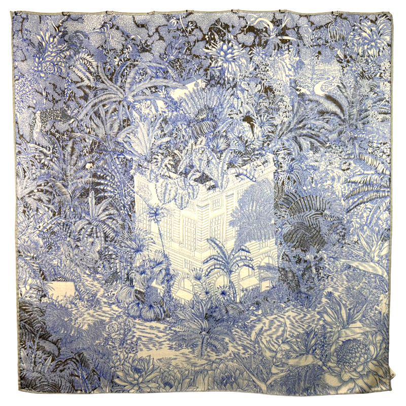 Deštný prales Fubao Oboustranný šátek z morušového hedvábí a vlny - Čtvercový šál Podzim/Zima