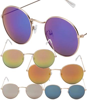 Round Women Men Sunglasses Mirrored