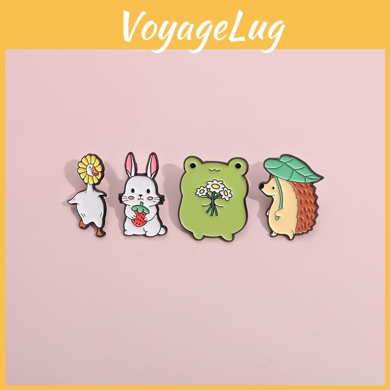 Fun And Stylish Animal Character Brooch In Frog Duck Rabbit Hedgehog Designs For Fashion Lovers