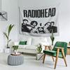 Radio Commander Band Tapestry Vintage Rock Black and White Silhouette Retro Style Vintage Decor Bohemian