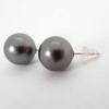 [Used] K14WG South Sea Black Pearl Earrings/j12-2